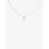 BY NOUCK WOMENS WHITE FLOWER 16CT YELLOW GOLD-PLATED BRASS AND PEARL PENDANT CHOKER NECKLACE,R03780111