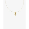 BY NOUCK PALMTREE 16CT YELLOW GOLD-PLATED NICKEL AND BRASS PENDANT CHOKER NECKLACE,R03780106