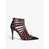 Valentino Alcove Rockstud Patent-leather Ankle Boots In Black