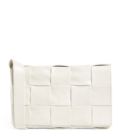 Bottega Veneta Leather Intreccio Cassette Cross-body Bag In White
