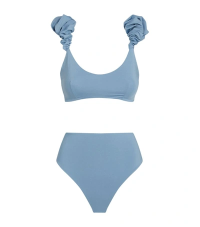Maygel Coronel Ruffle-detail Cotta Bikini In Blue