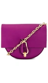 Zac Zac Posen Belay Mini Leather Saddle Crossbody In Purple