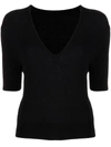 Khaite Jo Shortsleeved Cashmere Polo Top In Black