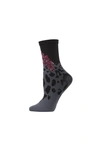 Natori Women's Leopard & Floral Crew Socks In Black