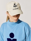 Isabel Marant Neutral Tyrony Logo Baseball Cap In Ecru