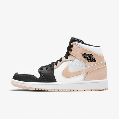 Jordan Air  1 Mid Shoes In White,black,arctic Orange