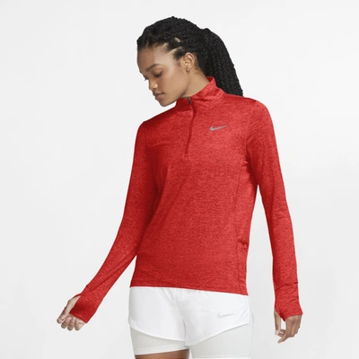 Nike Element Women's 1/2-zip Running Top In Chile Red,magic Ember,heather
