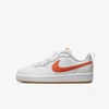 Nike Court Borough Low 2 Big Kids' Shoes In White,summit White,sail,orange