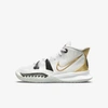 Nike Kyrie 7 Big Kids' Basketball Shoes In White/metallic Gold/black/grey Fog