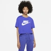 Nike Sportswear Essential Women's Cropped T-shirt In Lapis,white