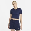 Nike Sportswear Essential Women's Crop Top In Midnight Navy,white