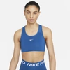Nike Dri-fit Swoosh Women's Medium-support 1-piece Pad Sports Bra In Court Blue,white