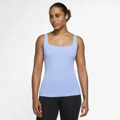 Nike Women's  Yoga Luxe Shelf-bra Tank Top In Blue