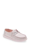 Hey Dude Wendy Sparkling Moc Toe Sneaker In Sparkling Pink