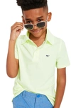 Vineyard Vines Kids' Bradley Stripe Sankaty Performance Polo In Laser Lemon/ White