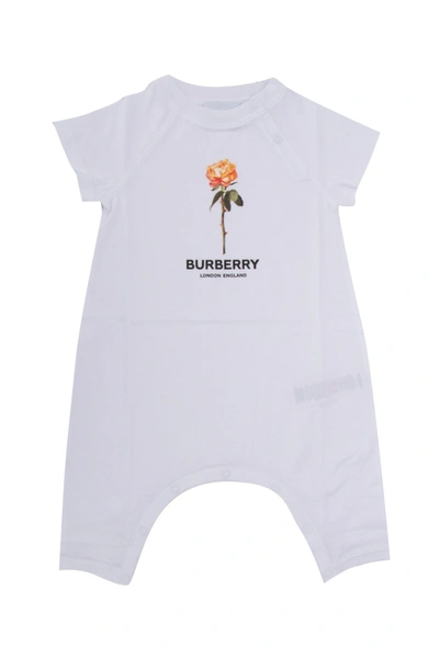 Burberry Babies' Kids Montage Print Cotton Playsuit (3-18 Months) In White