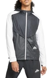 Nike Packable Windrunner Shell Hooded Jacket In Black/dark Smoke Grey/reflective Silver