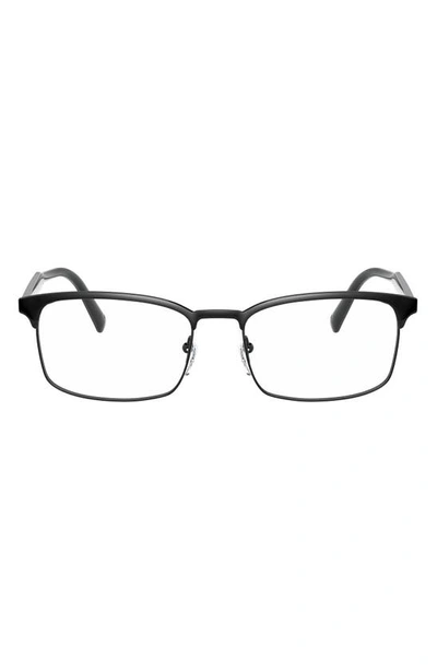 Prada 54mm Rectangular Optical Glasses In Black