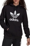 Adidas Originals Adicolor Classics Trefoil Hooded Sweatshirt In Black/white