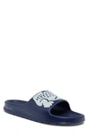 Lacoste Croco 2.0 Slide Sandal In Navy/ White