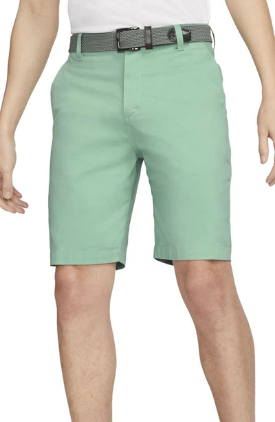 Nike Dri-fit Uv Flat Front Chino Golf Shorts In Lemon Drop