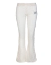 BALMAIN WHITE MONOGRAM BOOTCUT TROUSERS,VF0PP010C291 0FA