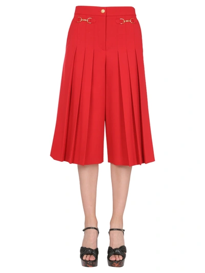 Boutique Moschino Wide Trousers With Logo Clamp In Red