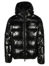 Dsquared2 Black Down Jacket With Logo Patch On The Front In Tech Fabric Man In Black