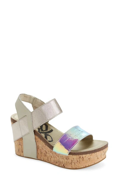 Otbt 'bushnell' Wedge Sandal In Iridescent Leather