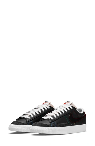 Nike Blazer Low '77 Sneaker In Black/ Red/ Turf Orange