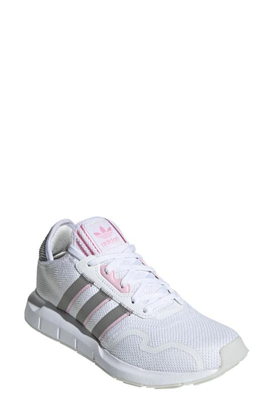 Adidas Originals Swift Run X Trainer In White/ Solid Grey/ True Pink