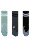 STANCE FRANCHISE ASSORTED 3-PACK CREW SOCKS,A558A21FR3