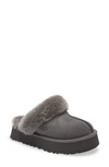 Ugg Gray Mule In Mutton With 3cm Platfoarm In Grey