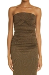 Fendi X Sarah Coleman Ff Vertigo Twist Front Tube Top In Tobacco
