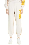 Stella Mccartney Ladies Log Print Tracksuit Cotton Trousers In Neutral