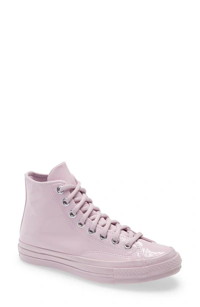Converse Chuck 70 Hi Hybrid Shine Patent Faux-leather Sneakers In Himalayan Salt-pink