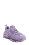 Balenciaga Women's Triple S Clear Sole Chunky Top Sneakers In Purple