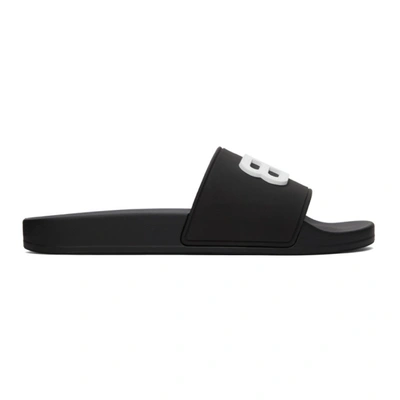 Balenciaga Rubber Slide Sandals For The Pool In Black