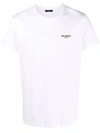 Balmain Flocked Logo Organic Cotton T-shirt In White