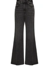 Frame Le Palazzo Cropped Raw Hem Jeans In Grau
