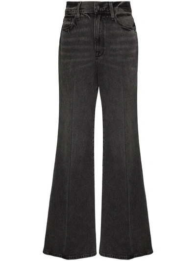 Frame Le Slim Palazzo High Waist Wide Leg Jeans In Black Thorn