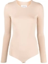 Maison Margiela Beige Nylon Second Skin Bodysuit In Nude