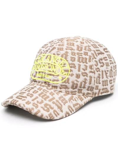 Palm Angels Mens Multi X Missoni Brand-pattern Cotton-blend Cap In Multi Yellow