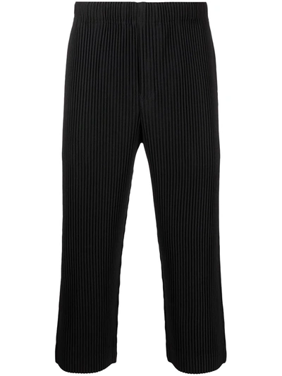 Issey Miyake Straight-leg Pleated Trousers In Black