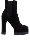 Casadei Nancy Suede Boots In Schwarz