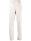 Isabel Marant Étoile Inaya Logo High Waist Straight Pants In Nude & Neutrals