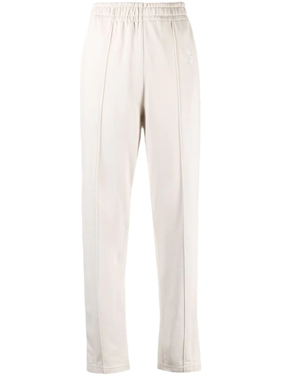 Isabel Marant Étoile Inaya Logo High Waist Straight Pants In Bianco