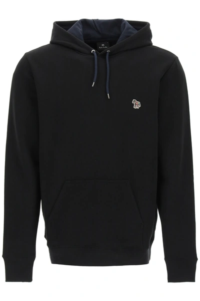 Ps By Paul Smith Ps Paul Smith Hoodie With Zebra Logo Patch In Black