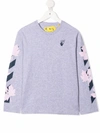 Off-white Marker Logo-print Cotton T-shirt In 灰色