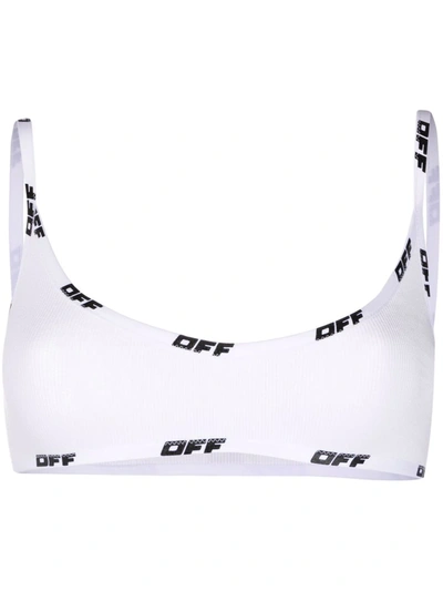 Off-white Logo-tape Detail Bralette In White